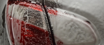 car covered in soap