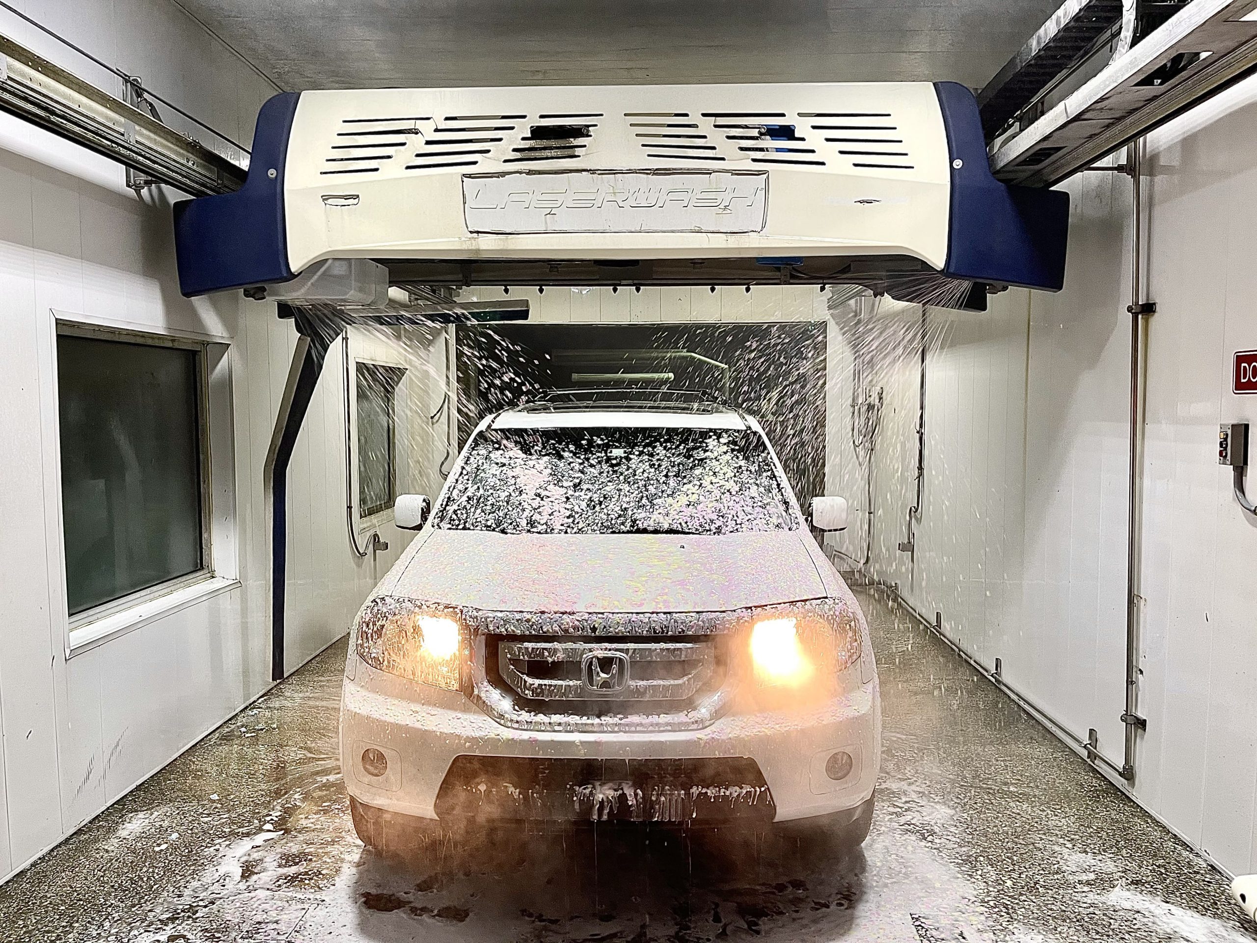 car in an automatric car wash